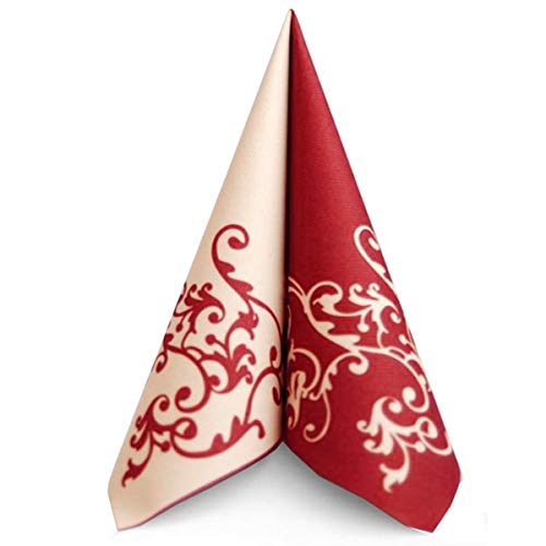 Shoptoria Servietten Hochzeit Airlaid Serviette Pomp in Bordeaux - Creme, 40 x 40 cm, 50 Stück Mank, stoffähnliche Bordeaux farbende Servietten Shoptoria Servietten Hochzeit Airlaid Serviette Pomp in Bordeaux - Creme, 40 x 40 cm, 50 Stück Mank, stoffähnliche Bordeaux farbende Servietten von Mank