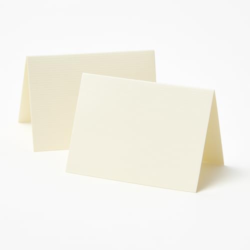Tischkarten, cremefarben, 300 g/m², vorgefaltet, 100 mm x 45 mm, gefaltet, 90 mm x 100 mm, flach, Hochzeitsnamenkarten für Gäste, Veranstaltungen, Abendessen, Empfänge Tischkarten, cremefarben, 300 g/m², vorgefaltet, 100 mm x 45 mm, gefaltet, 90 mm x 100 mm, flach, Hochzeitsnamenkarten für Gäste, Veranstaltungen, Abendessen, Empfänge von Mankey Monkey