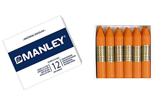 MANLEY MNC04497 Box 12 Wachsmalstifte, orange von Manley