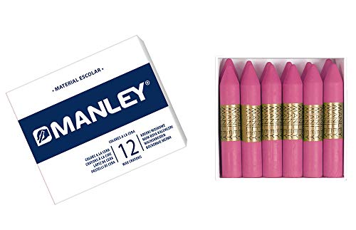 MANLEY MNC04555 Box 12 Wachsmalstifte, hellrosa von Manley