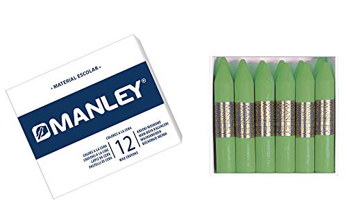 MANLEY MNC04657 Box 12 Wachsmalstifte, grün von MANLEY