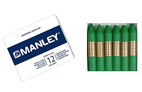 MANLEY MNC04679 Box 12 Wachsmalstifte, grün von Manley