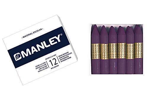 MANLEY mnc04839 – Pack von 12 Wachsmalstifte, Farbe blauviolett von Manley