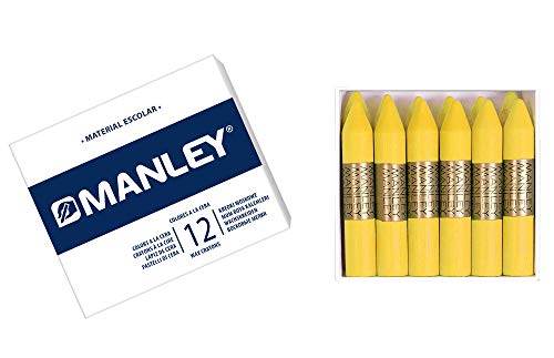 Manley 422145 - Set 12 Wachsmalstifte Nr.4, gelb von Alpino