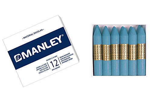Manley-Wachsstifte, einfarbig, hellblau, Nr. 41, 12 Stück von Alpino