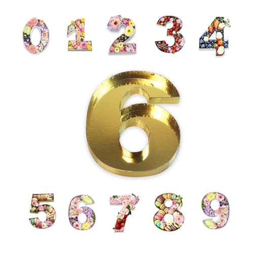 25,4 cm Karton, Zahlenmaché, Schokoladenüberzug, Erdbeeren, befüllbar, für Süßigkeiten, Bonbonniere (6 oder 9, goldfarben) von Manoczy