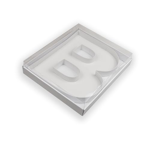 35,6 cm befüllbare Pappschachtel mit transparentem Deckel, weißes hohles Geschenktablett für Geburtstag, Jahrestag und Veranstaltungspartys (B) von Manoczy