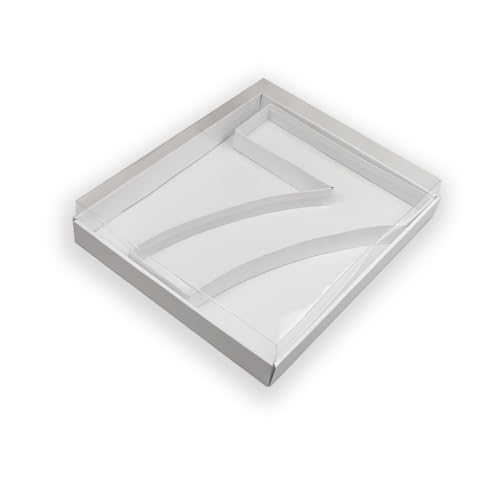 Befüllbare Pappschachtel mit transparentem Deckel, 35,6 cm, Weiß, hohl, Geschenktablett für Geburtstag, Jahrestag und Veranstaltungspartys (7) von Manoczy