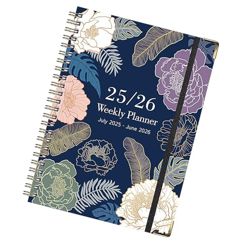 Manolyee Kalender Buch - A5 Notizbuch,A5 Ästhetisches Dickes Planer Und Tagebuch Mit Blumenmuster Für Juli 2025 Bis Juni 2026 Notizblock Für Arbeitsplatz Skizzieren Bullet Journaling Feldnotizen von Manolyee