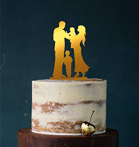 Cake Topper, Tortenstecker, Tortenfigur Acryl, Hochzeit Hochzeitstorte (Gold (verspiegelt einseitig)) Art.Nr. 5002 von Manschin Laserdesign