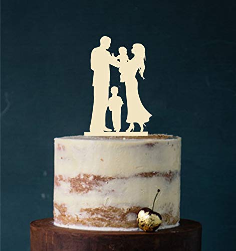 Cake Topper, Tortenstecker, Tortenfigur Acryl, Tortenständer Etagere Hochzeit Hochzeitstorte (Creme/Elfenbein) Art.Nr. 5132 von Manschin Laserdesign