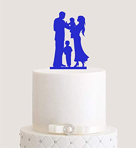 Cake Topper, Tortenstecker, Tortenfigur Acryl, Tortenständer Etagere Hochzeit Hochzeitstorte (Dunkelblau) von Manschin Laserdesign