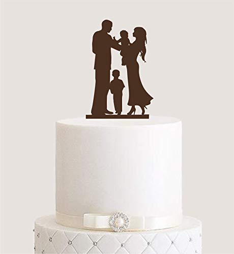Cake Topper, Tortenstecker, Tortenfigur Acryl, Tortenständer Etagere Hochzeit Hochzeitstorte (Dunkelbraun) von Manschin Laserdesign
