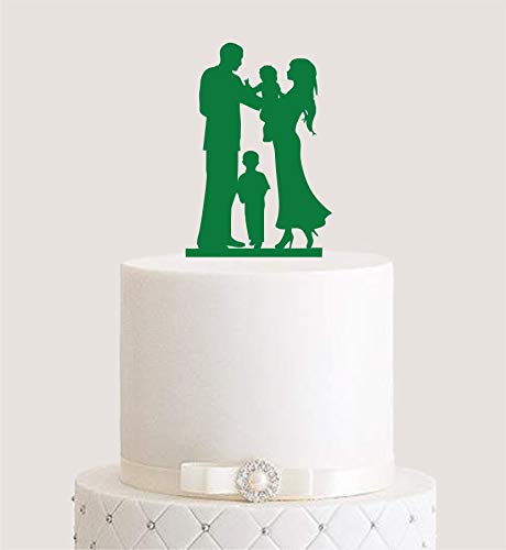 Cake Topper, Tortenstecker, Tortenfigur Acryl, Tortenständer Etagere Hochzeit Hochzeitstorte (Dunkelgrün) von Manschin Laserdesign