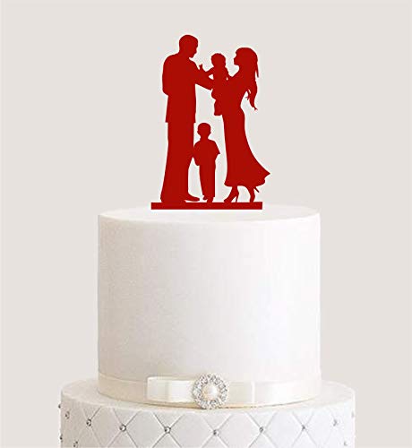 Cake Topper, Tortenstecker, Tortenfigur Acryl, Tortenständer Etagere Hochzeit Hochzeitstorte (Dunkelrot) von Manschin Laserdesign