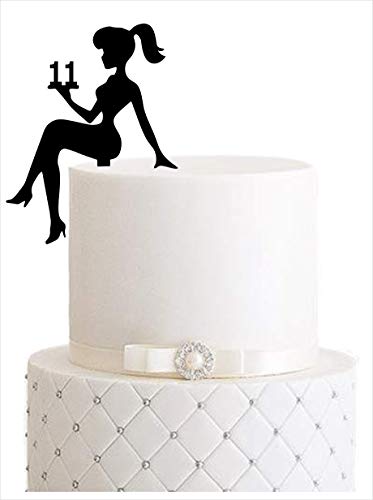 Girl, birthday, Tortenfigur, Cake Topper, Mädchengeburtstag, sweet 16, sweet 18, Zahl, TopperZahl, Geburtstag, Geburtstagsdeko, Dekoration (Schwarz, 11) von Manschin-Laserdesign