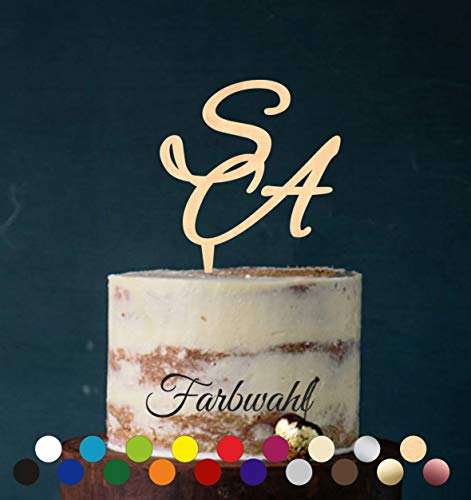 Initialen, Buchstaben, Topper, Cake Topper, Tortenstecker, Hochzeit, Wedding, Farbwahl, Hochzeitstorte, Hochzeitsdeko Initialen, Buchstaben, Topper, Cake Topper, Tortenstecker, Hochzeit, Wedding, Farbwahl, Hochzeitstorte, Hochzeitsdeko von Manschin-Laserdesign