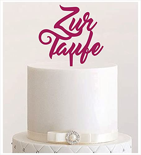 Manschin-Laserdesign Cake Topper Acryl/Holz Zur Taufe heilige Taufe, Topper, Caketopper, Einstecker, Stecker, Torte, Kuchen, Tortenstecker (Beere) Art.Nr. 5280 von Manschin-Laserdesign