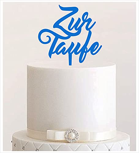 Manschin-Laserdesign Cake Topper Acryl/Holz Zur Taufe heilige Taufe, Topper, Caketopper, Einstecker, Stecker, Torte, Kuchen, Tortenstecker (Hellblau) Art.Nr. 5270 von Manschin-Laserdesign