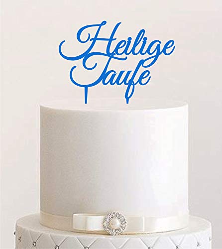 Manschin-Laserdesign Cake Topper Acryl/Holz heilige Taufe, Topper, Caketopper, Einstecker, Stecker, Torte, Kuchen, Tortenstecker (Hellblau) Art.Nr. 5295 von Manschin-Laserdesign