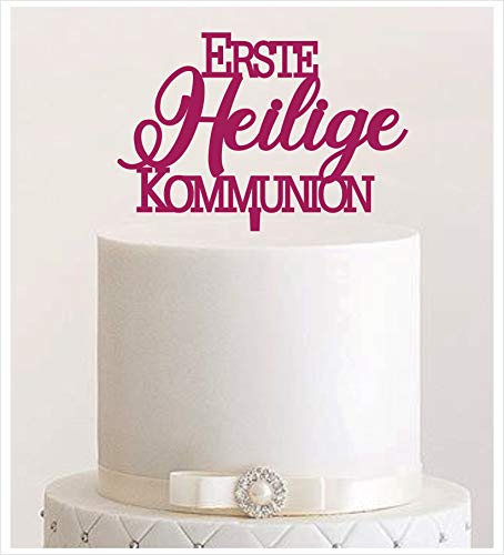 Manschin-Laserdesign Cake Topper Erste Heilige Kommunion,Tortenstecker, Tortenfigur Acryl, Hochzeit Wedding Hochzeitstorte (Beere) Art.Nr. 5239 von Manschin-Laserdesign
