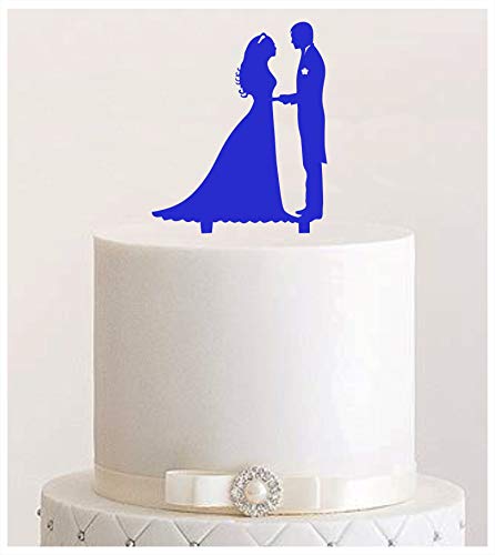 Manschin-Laserdesign Cake Topper Paar,Tortenstecker, Tortenfigur Acryl, Hochzeit Wedding Hochzeitstorte (Dunkelblau) von Manschin-Laserdesign