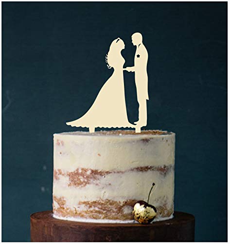 Manschin-Laserdesign Cake Topper Paar,Tortenstecker, Tortenfigur Acryl, Hochzeit Wedding Hochzeitstorte (Elfenbein) von Manschin-Laserdesign