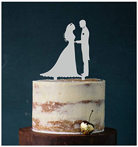 Manschin-Laserdesign Cake Topper Paar,Tortenstecker, Tortenfigur Acryl, Hochzeit Wedding Hochzeitstorte (Grau) von Manschin-Laserdesign