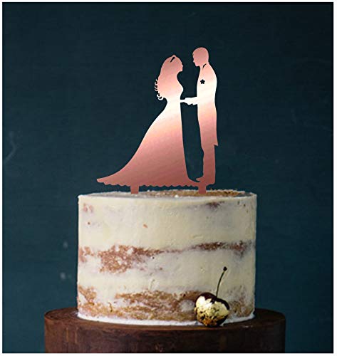 Manschin-Laserdesign Cake Topper Paar,Tortenstecker, Tortenfigur Acryl, Hochzeit Wedding Hochzeitstorte (Spiegel Bronze (Einseitig)) von Manschin-Laserdesign