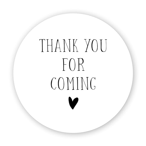 Manta Makes Aufkleber mit Aufschrift "Thank You for Coming to My Party", 35 x 3,7 mm, rund, Dankesaufkleber für Partytüten, Thank You for Coming to My Partytüten-Aufkleberbogen (Herz) von Manta Makes