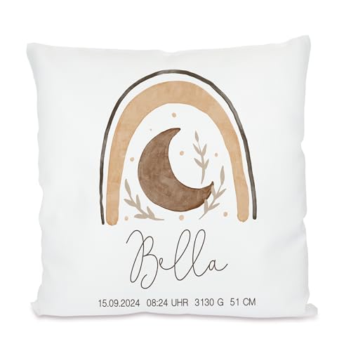 Manufaktur Liebevoll personalisiertes Kissen mit Boho Regenbogen | Geschenk mit Namen für Mädchen und Jungen | Kissen mit Geburtsdaten für Neugeborene | Personalisiertes Geschenk zur Geburt Manufaktur Liebevoll personalisiertes Kissen mit Boho Regenbogen | Geschenk mit Namen für Mädchen und Jungen | Kissen mit Geburtsdaten für Neugeborene | Personalisiertes Geschenk zur Geburt von Manufaktur Liebevoll