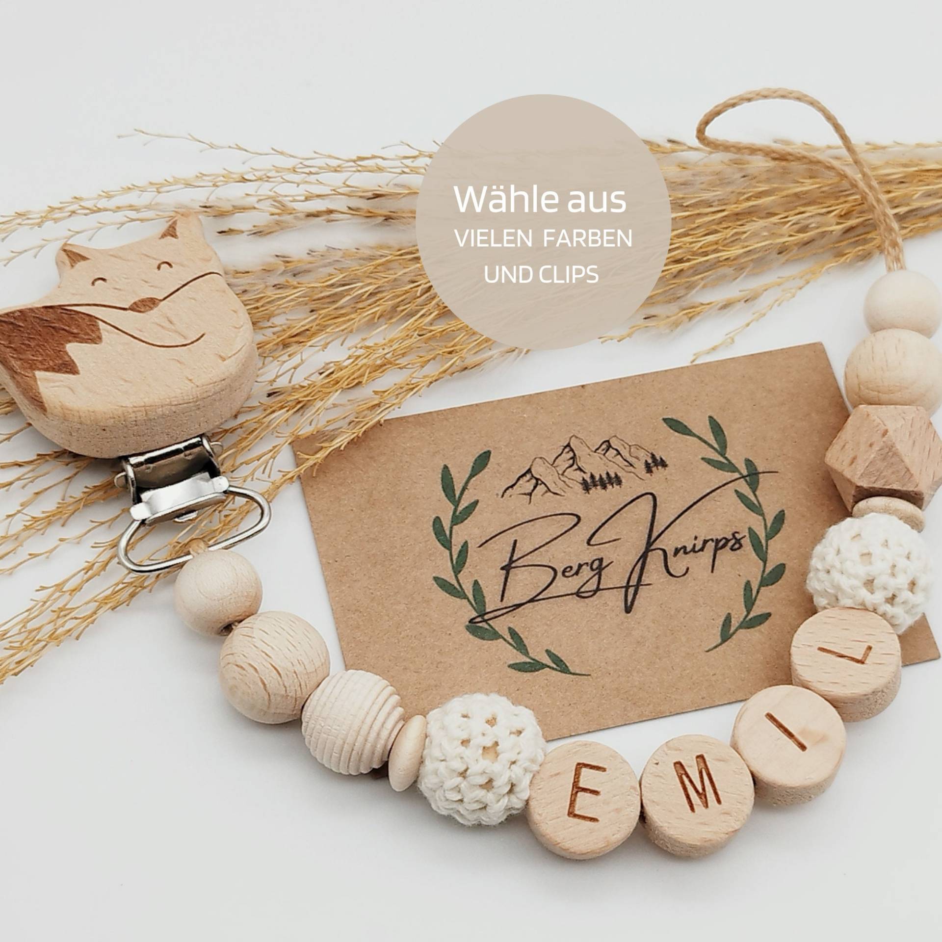 Schnullerkette Mit Namen Personalisiert Jungen Mädchen | Babygeschenk Zur Geburt Schnullerkette Mit Namen Personalisiert Jungen Mädchen | Babygeschenk Zur Geburt von ManufakturBergKnirps