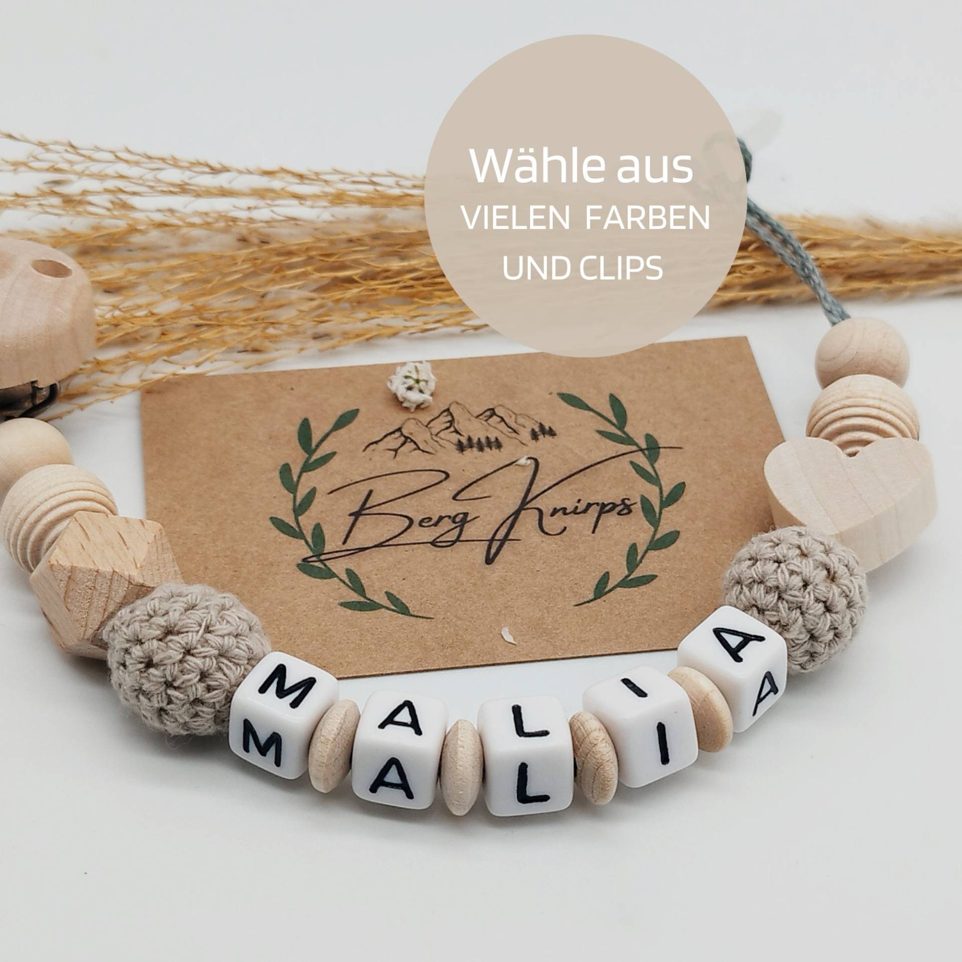 Schnullerkette Mit Namen Personalisiert Jungen Mädchen | Babygeschenk Zur Geburt Schnullerkette Mit Namen Personalisiert Jungen Mädchen | Babygeschenk Zur Geburt von ManufakturBergKnirps