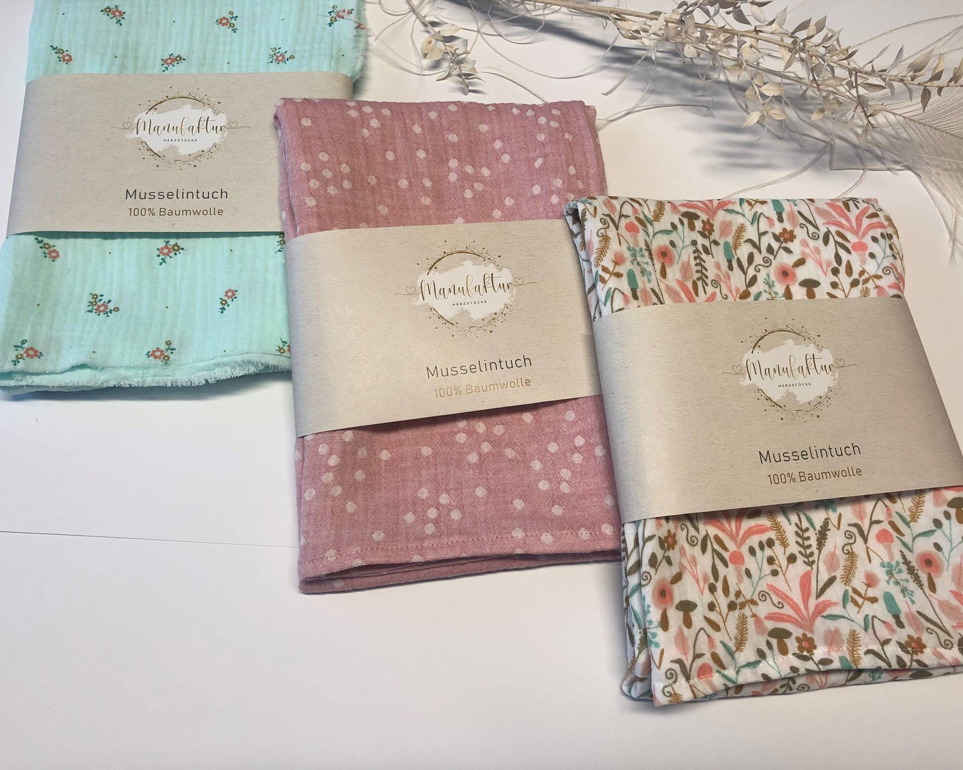 Musselintuch/Spucktuch/ Pucktuch/ Babytuch/ Kuscheltuch/ Bio Musselin/ Double Gauze Musselintuch/Spucktuch/ Pucktuch/ Babytuch/ Kuscheltuch/ Bio Musselin/ Double Gauze von ManufakturHerzstueck