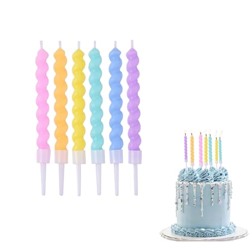 24 Stück bunte spiralförmige Geburtstagskerzen für Torte – Party-Kerzen mit Haltern für Kuchen, Cupcakes & Macarons – Kindergeburtstag, Babyshower - Festliche Deko für Geburtstagsparty 24 Stück bunte spiralförmige Geburtstagskerzen für Torte – Party-Kerzen mit Haltern für Kuchen, Cupcakes & Macarons – Kindergeburtstag, Babyshower - Festliche Deko für Geburtstagsparty von MaoNativey