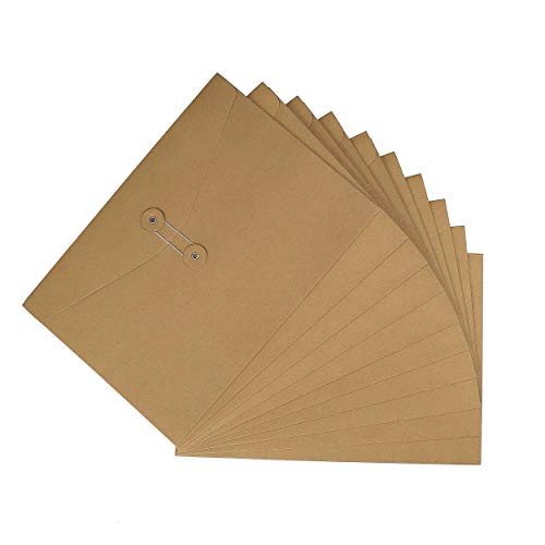 Dokumententasche a4 Mappe Kraftpapier Mappen 10er Verdickt Umschläge Organisation mit Externe Taste Wickeldichtung Design für Büro, Schule und Zuhause, 33 x 23 cm Dokumententasche a4 Mappe Kraftpapier Mappen 10er Verdickt Umschläge Organisation mit Externe Taste Wickeldichtung Design für Büro, Schule und Zuhause, 33 x 23 cm von MaoXinTek