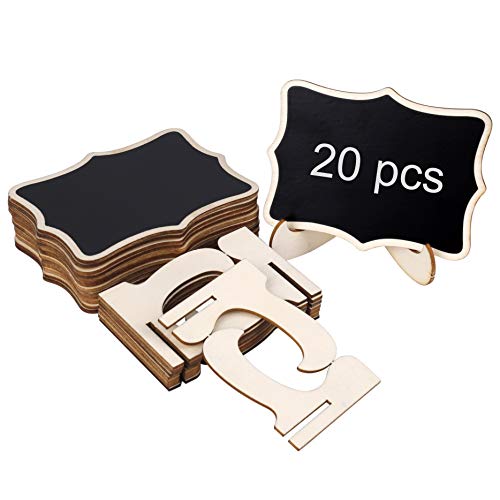 Mini Tafeln 20 Pack Klein Holz Kreidetafel mit Staffelei Ständer für Hochzeiten Birthday Parties Message Tischnummer und Event Dekorationen von MaoXinTek