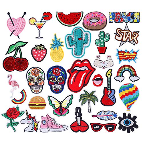 Patches zum aufbügeln 32 Stück Patch Sticker DIY Niedlich Aufkleber Patch Stickerei, Assorted Kleidung Patches Aufkleber Sommer-Thema für T-Shirt Jeans Kleidung Taschen Patches zum aufbügeln 32 Stück Patch Sticker DIY Niedlich Aufkleber Patch Stickerei, Assorted Kleidung Patches Aufkleber Sommer-Thema für T-Shirt Jeans Kleidung Taschen von MaoXinTek