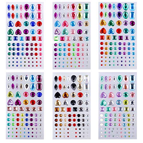 Strasssteine Aufkleber Selbstklebende Klebrige Edelsteine Bling Jewels Juwel Kristall Sticker für Gesicht, Make-up, Nägel, Scrapbooking-Verzierungen, Kinder Handwerk DIY-6 Blätter 486 Stück Strasssteine Aufkleber Selbstklebende Klebrige Edelsteine Bling Jewels Juwel Kristall Sticker für Gesicht, Make-up, Nägel, Scrapbooking-Verzierungen, Kinder Handwerk DIY-6 Blätter 486 Stück von MaoXinTek