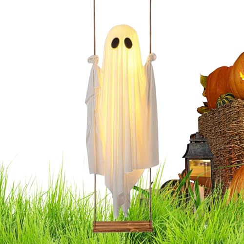 Maodom Ghost Decor | Leuchtende -Deko Grusel-Dekoration,Halloween-Deko Für Kamin Vordertür Garten Terrasse Rasen Innen Außen von Maodom
