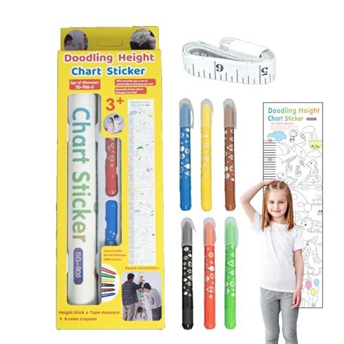 Maodom Größenmessband,Zum Bemalen Höhenmesser Wanddeko | Mehrfunktional Interaktiv Abwischbar Wand-Höhenmessaufkleber für Babyzimmer Kinderzimmer Schlafzimmer Klassenzimmer Spielzimmer von Maodom