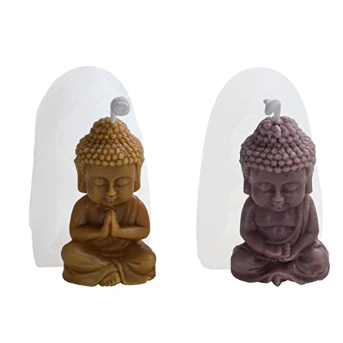 Maodom Silikonform Buddha 3D,Buddha Statue Kerzenformen Gießform, Kleine Tathagata Buddha Silikon Kerzenform, Für DIY Handwerk Handgemacht von Maodom
