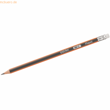 12 x Maped Bleistift Black'Peps Radiergummikopf HB dunkelgrau/orange von Maped