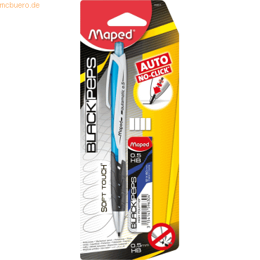 12 x Maped Druckbleistift Black'Peps Automatic 0,5mm HB farbig sortier 12 x Maped Druckbleistift Black'Peps Automatic 0,5mm HB farbig sortier von Maped