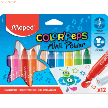 12 x Maped Filzstift Color'Peps Mini Jumbo breit VE=12 Farben Blister von Maped