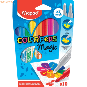 12 x Maped Filzstift Magic Color'Peps dünn+ breit VE=8 Farben + 2x Mag von Maped