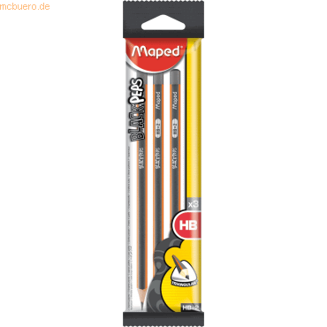 24 x Maped Bleistift Black'Peps Classic HB dunkelgrau/orange 3 Stück a 24 x Maped Bleistift Black'Peps Classic HB dunkelgrau/orange 3 Stück a von Maped