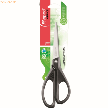 24 x Maped Schere Essentials Green 21 cm schwarz auf Blisterkarte von Maped