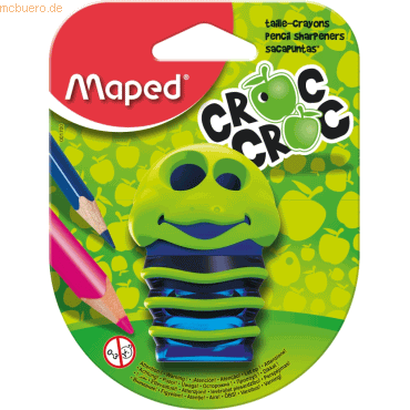 25 x Maped Spitzer mit Auffangbehälter Croc Croc 2 Stiftgrößen farbig von Maped