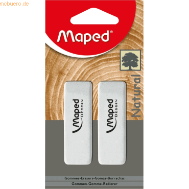 30 x Maped Radierer Dessin Medium Naturkautschuk VE=2 Stück Blister von Maped